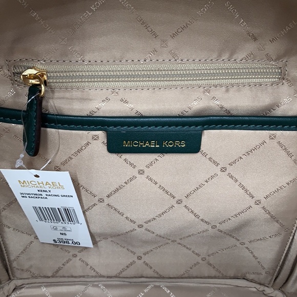 MICHAEL KORS KENLY MEDIUM BACKPACK Racing Green/ Brown signature color - Picture 14 of 16